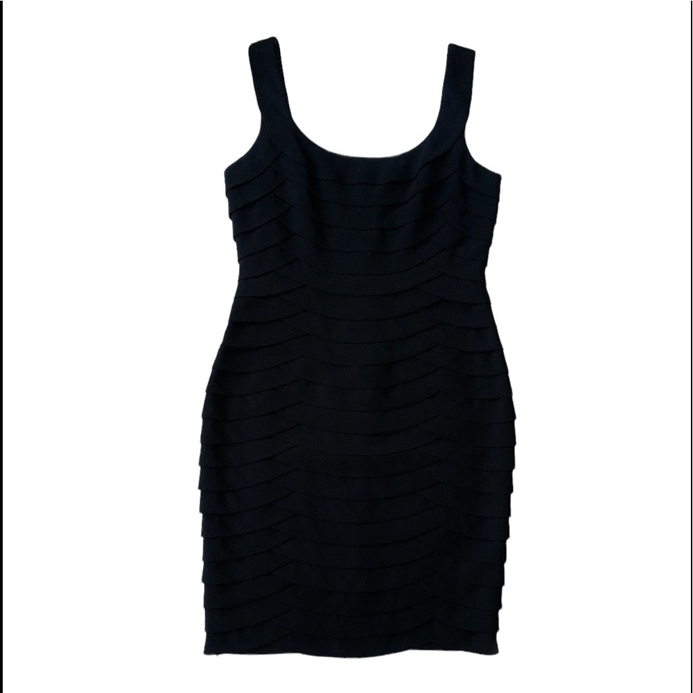 Carmen Marc Valvo Scalloped Cocktail Dress